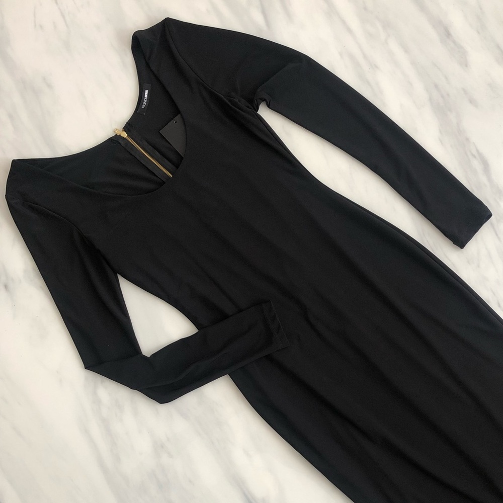 Long sleeve black dress
